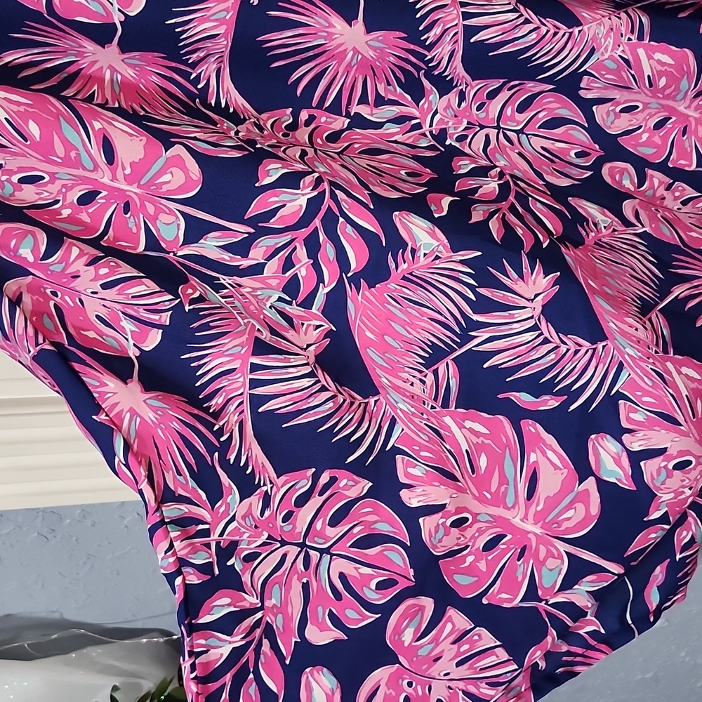 Simply Southern Pink and Blue Floral Kimono Swim Suit Cover Up - Picture 6 of 7